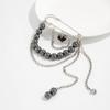 Elegant Heart Shaped Brooch With Beaded Chain Fringe Heart Pendant Brooch Pin Charm For Women Fashion Accessory