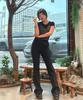 Ppaeppae Secret Banding Stretch Bootcut Black Slacks