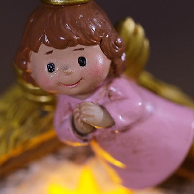 Charm Nativity Scene with LED Illuminates Table top Figurines for Christmas Indoor Display Christian Faith Decors