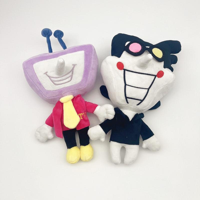 Disney Black Cute Deltarune Spamton & Tenna Plush Toy Set Soft Stuffed Animal Dolls Game Character Plush Pillows Kids And Fans Birthday And Christmas Gift