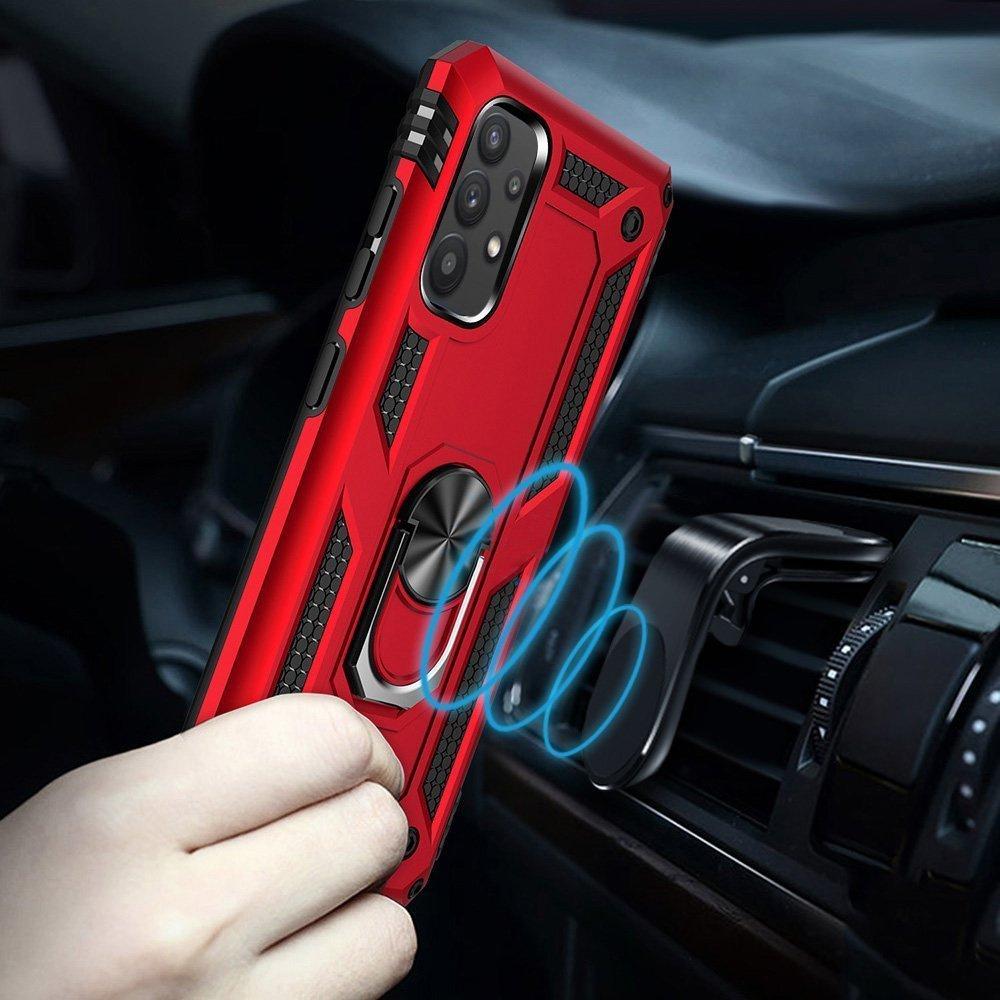 Armored Case for Samsung Galaxy A72 5G, Nox Case Ring, Red