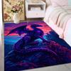 Purple Dragon On Rocky Background Pattern Rug Carpets for Bedroom Living Room Sofa Mat Creative Door Mat Cloakroom Home Decor
