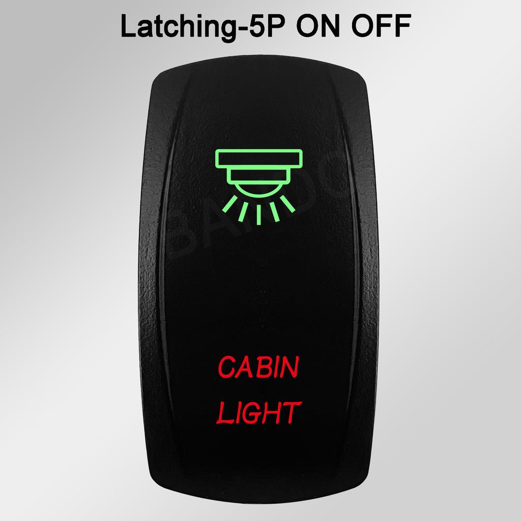 Waterproof LED Rocker Switch for Boat RV Truck | Green/Red Light 12V/24V ON-OFF/ON-OFF-ON for Exhaust Heat AC Lights