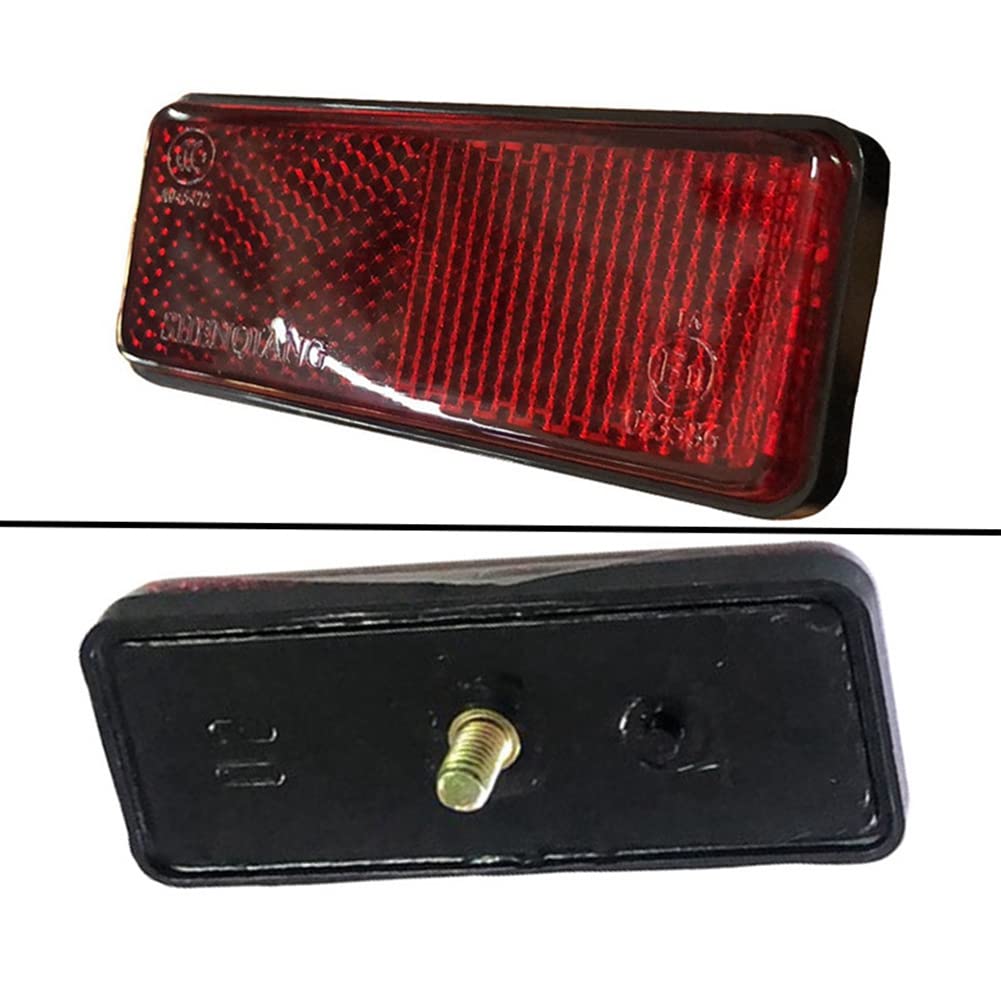 2X Red Light Rear Bike Quad Scooter Bike Reflector License Plate Rectangle Reflector for