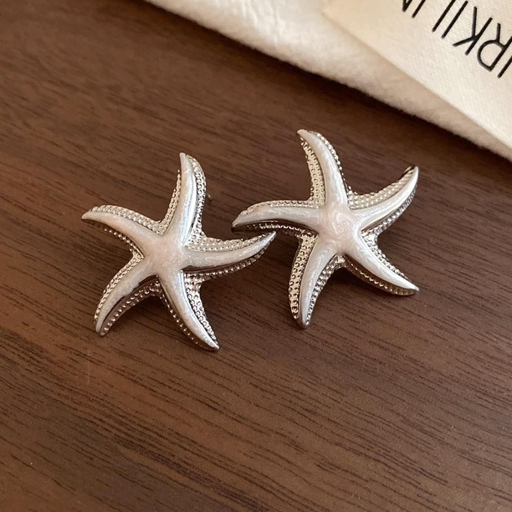 Star Starfish Stud Earrings Geometric Korean Style Earrings Cute Starfish Ear Studs  Beach Vacation