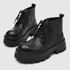 Herren Freizeit Erhöhende Schuhe Winter Samt Britische Kurze Stiefel Mittelhoch Dicksohlige Trendige Herren Große Zehenstiefel Lokomotive Werkzeug Martin Stiefel