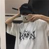 Damen T-Shirt Hip-Hop Locker Punk Buchstaben Print Oberteile Tee Schwarzes T-Shirt Damen Sommer T-shirt 90er Grafik Tee Damen Niedliche Oberteile Tee