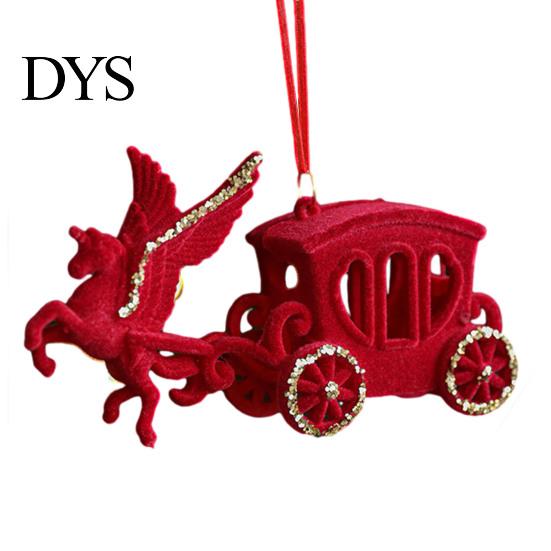 Bell Holiday Ornaments Christmas Red Flocking Wreath Snowfall Elk Noel Home Party Decor Pendant Snowy Winter for Tree Hanging Decorations