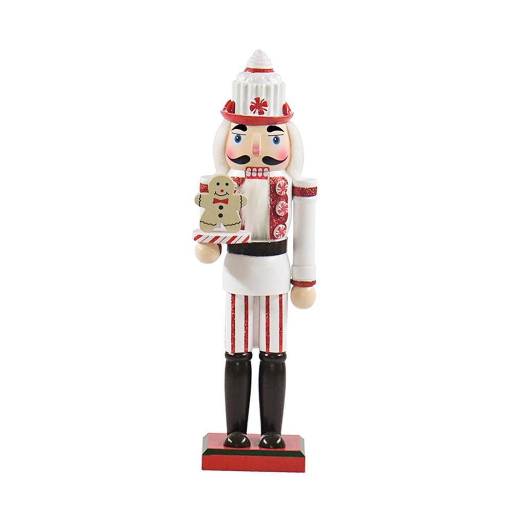 Nutcracker Figure Doll Wooden Nutcracker for Desktop Fireplace Decoration