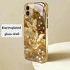 Luxury Golden Rhinestone‑Butterfly Pearl Electroplated Phone Case for iPhone 17 16 15 14 13 12 11 Pro Max XS XR 7 8 Plus 16E