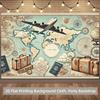 1 piece of 2D background fabric  travel-themed vintage suitcase passport background fabric  no power required