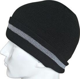 High Visibility Safety Beanie Reflective Knit Ribbed Hats Warm Winter Bonnets for Night Running Hiking Cycling