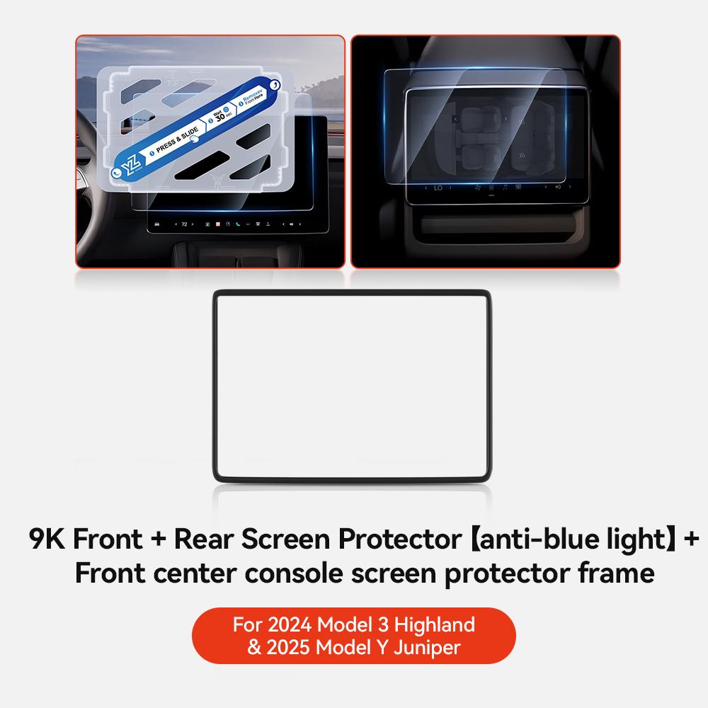YZ Tempered Glass Film Protector For Tesla Model Y Juniper  Model 3 Highland 2025 2025 Rear Row Center Control Screen Protective