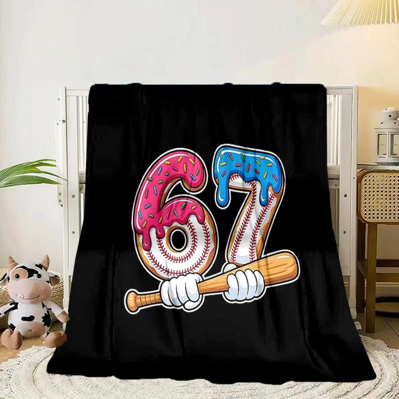 Summer Ice Cream Number 67 Portable Blanket/Soft Blanket Bedding Blanket Suitable for Travel Camping Living Rooms Offices Sofas Fan Gifts