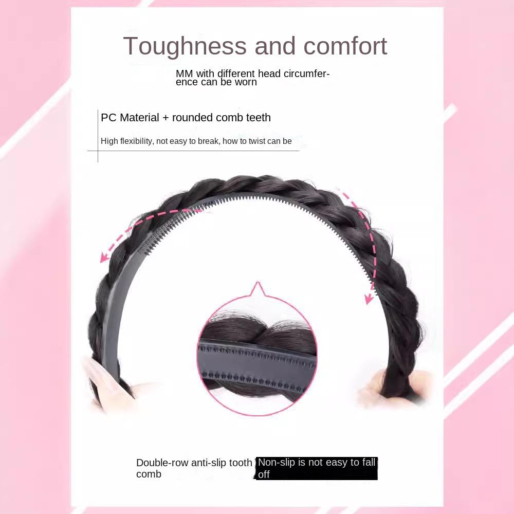 Headdress Twist Braid Wig Bun Cute Lop-Eared Rabbit Bun Bow Braided Headband  Daily