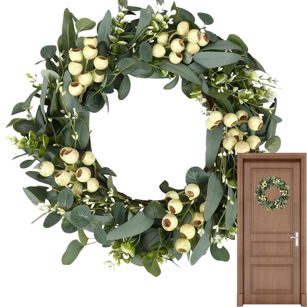 Eucalyptus Wreath 20in Eucalyptus Wreaths For Indoors With Berries Decorative Garlands Ornaments Wreath Supplies For Indoor