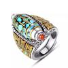 Six-character Mantra Ethnic Style Ring Open Luck Rotatable Finger Ring  Jewelry Accessories