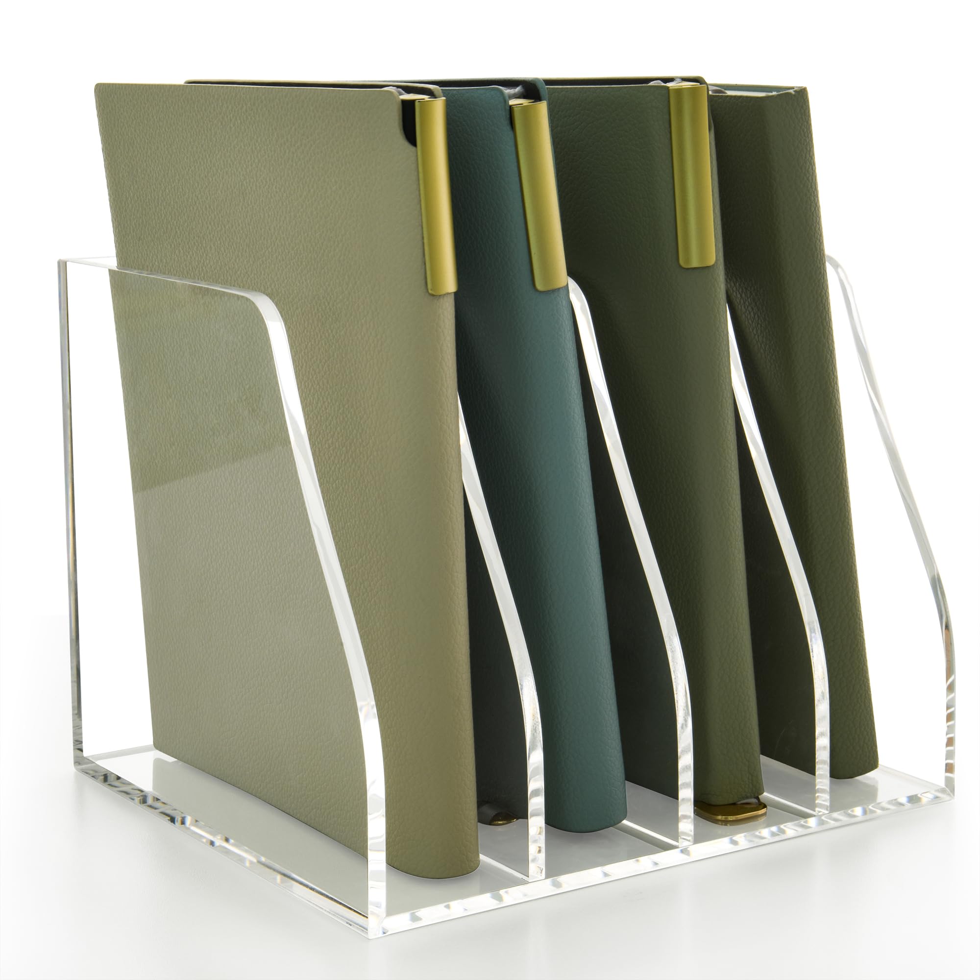 Акриловый лоток для файлов AIMOLLY 4-уровневая полка для книг вертикальные отделения настольная полка хранение документов офисные принадлежности прозрачный для организации рабочего стола 8190₽