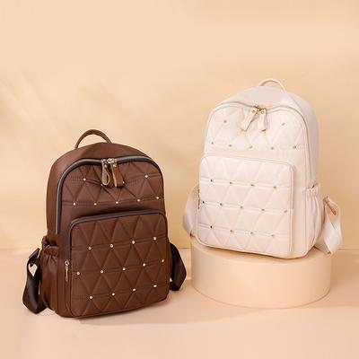Outdoor Travel Backpack Large Capacity Backpack Women's Nylon Solid Color Bag For Women