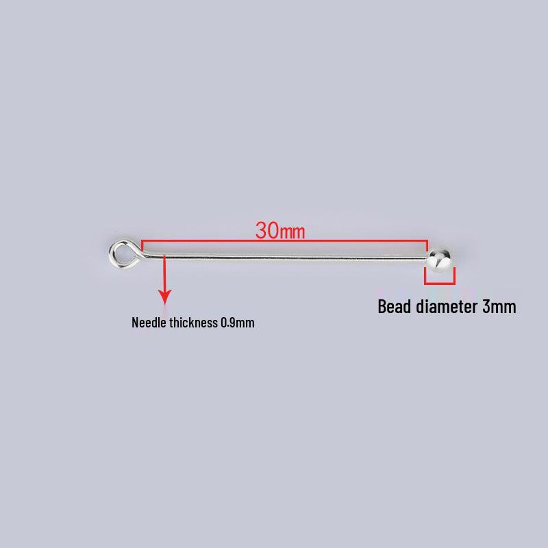 S925 Sterling Silver Handmade Threaded Buckle Earring Pendant Clasp with Through-hole 9-Shaped Needle Accessories