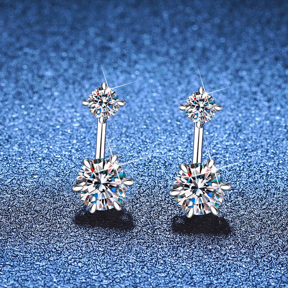 

2.6ct D Color Moissanite Earrings for Women Lab Grown Diamond Ear Studs 925 Silver Fine Jewelry Gift Zircom
