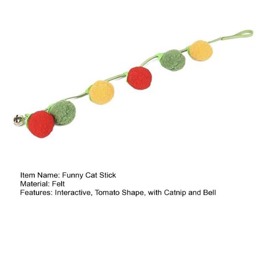 Interactive Hanging Cat Toy for Door & Window, Cat Kicker Toy with Natural Catnip and Bell, Tomato Shape Cat Ball Toy with self-Adhesive Hook,
