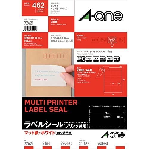 A-One Label Sticker 21 sides 22 sheets 72421