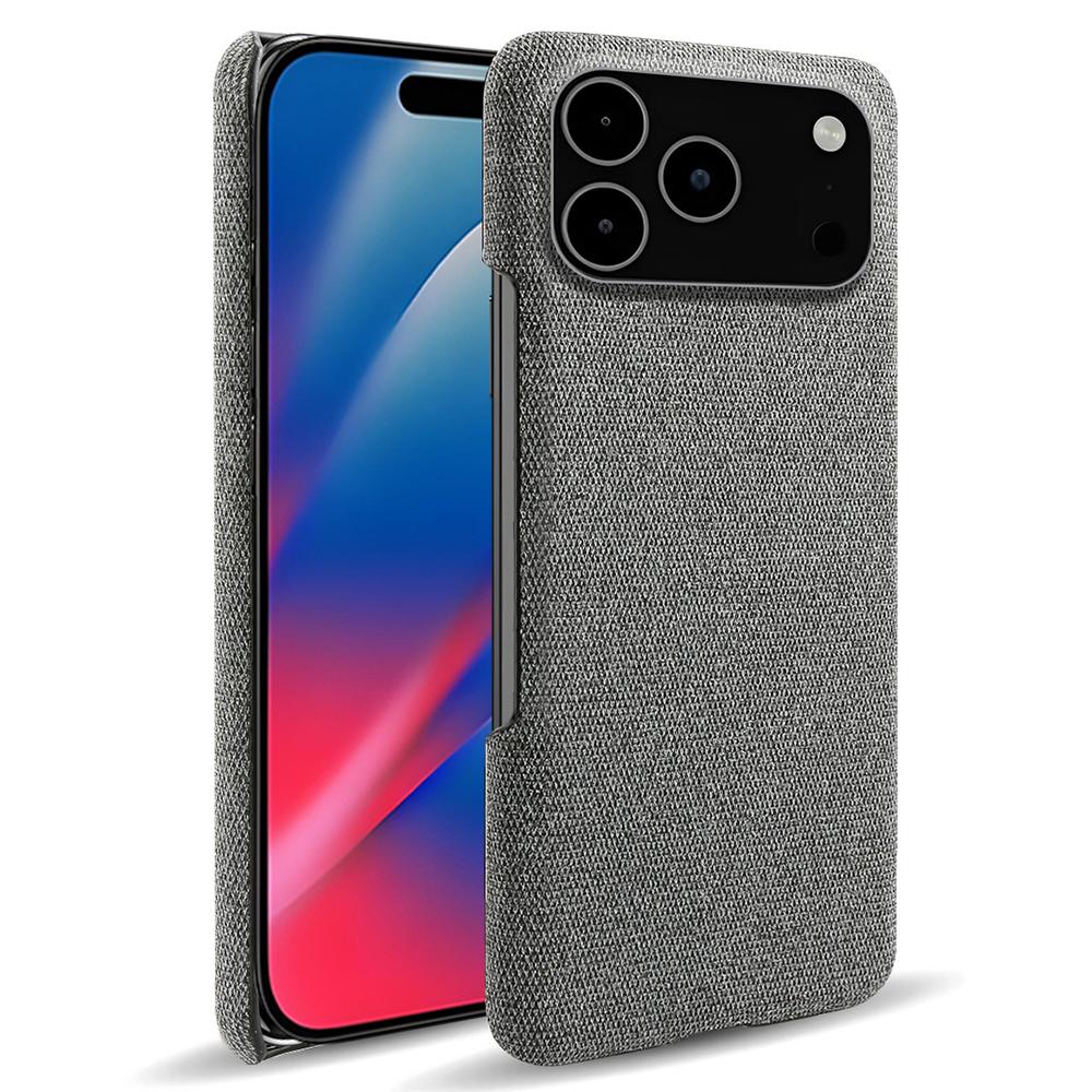 For iPhone 17 Pro Max Phone Case Cloth Texture Anti-Scratch Protective PC Back Cover