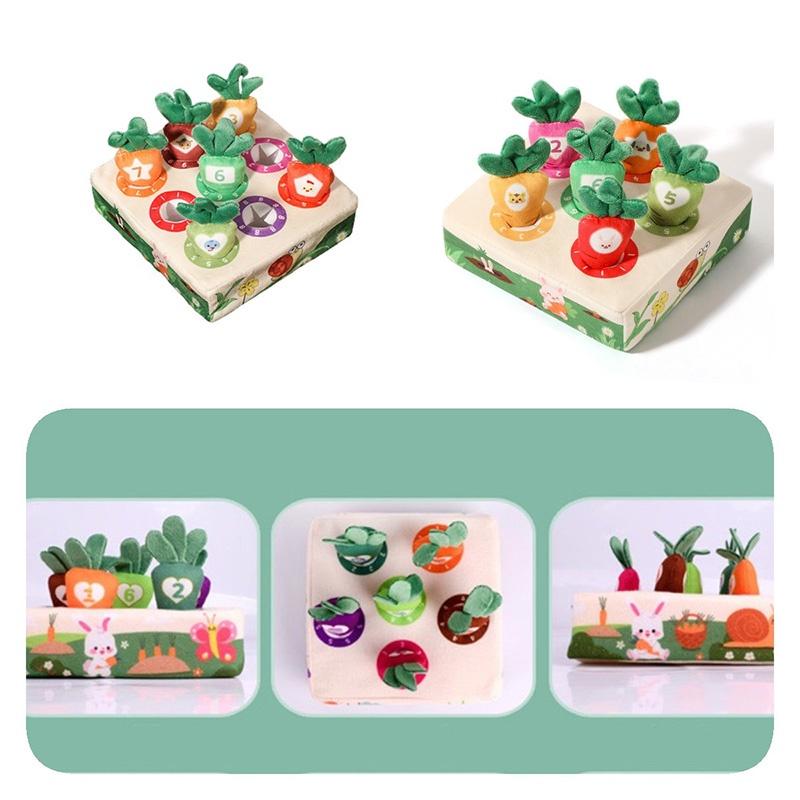 Educational Plush Toy For Children Shape Color And Number Recognition Farm Carrot Puller