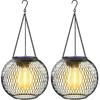 UBright Solar Outdoor Lights Lantens Upgraded Metal Hanging Solar Lights Outdoor Waterproof Lights for Outside Decorative Lanterns for Garden Yard