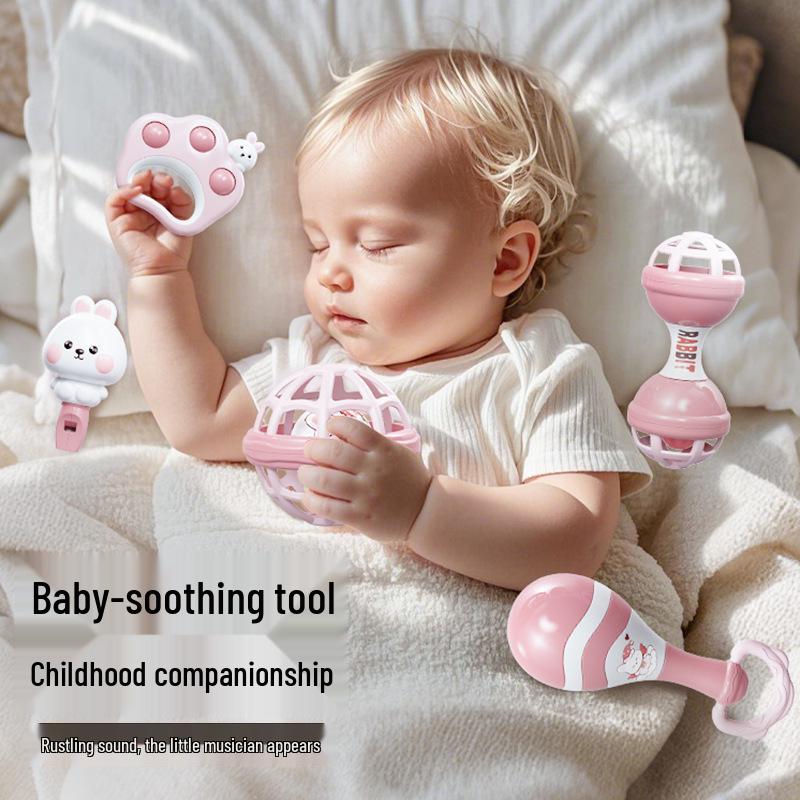 Baby Moon Hand Rattle & Teether Gift Set - Soothing Gel Toy for Infants