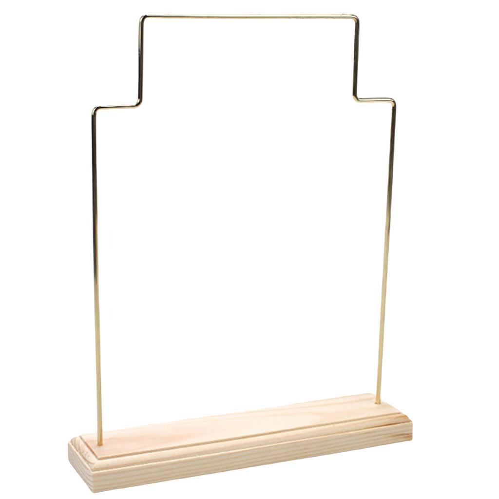 Functional Metal Jewelry Holder Durable Metal Jewelry Stand with Wood Base Holder for Store Counter Display