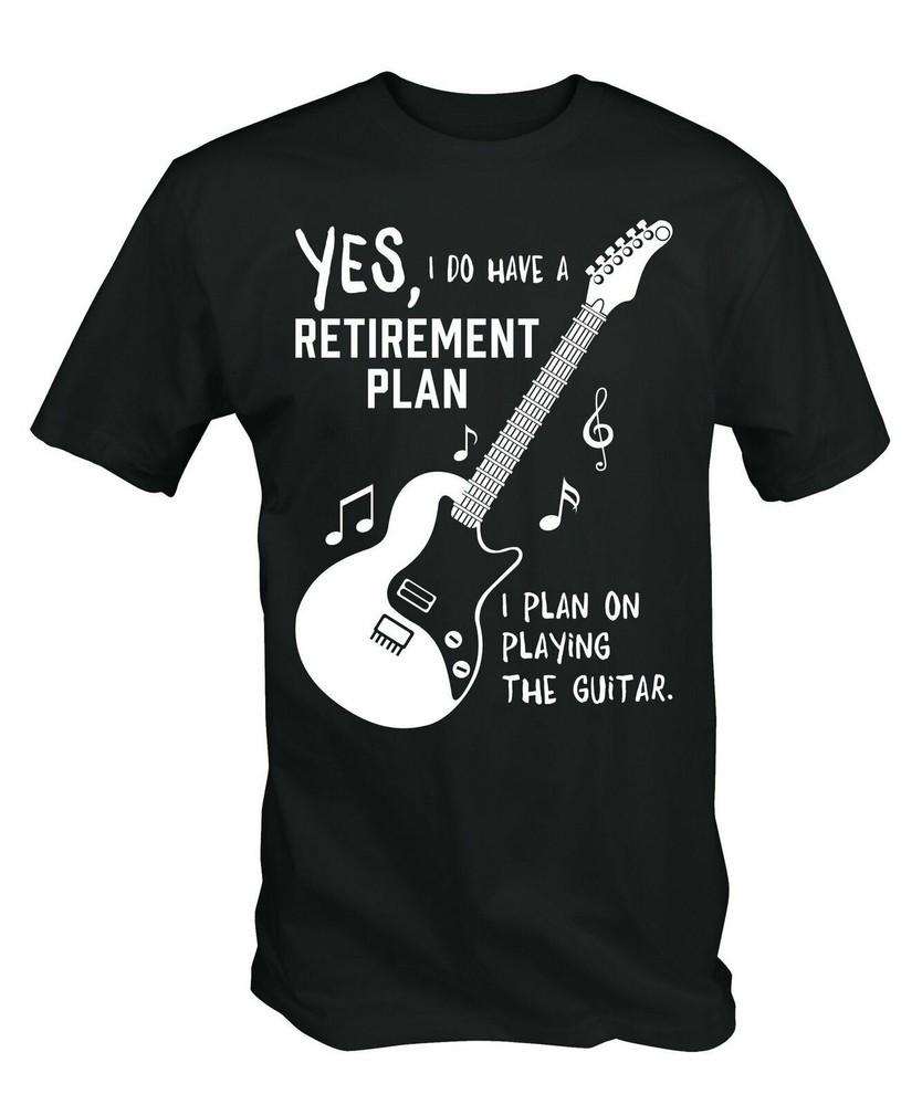 My Guitar IS my Retirement Plan T Shirt Funny Guitarist Musician Band Gift Black