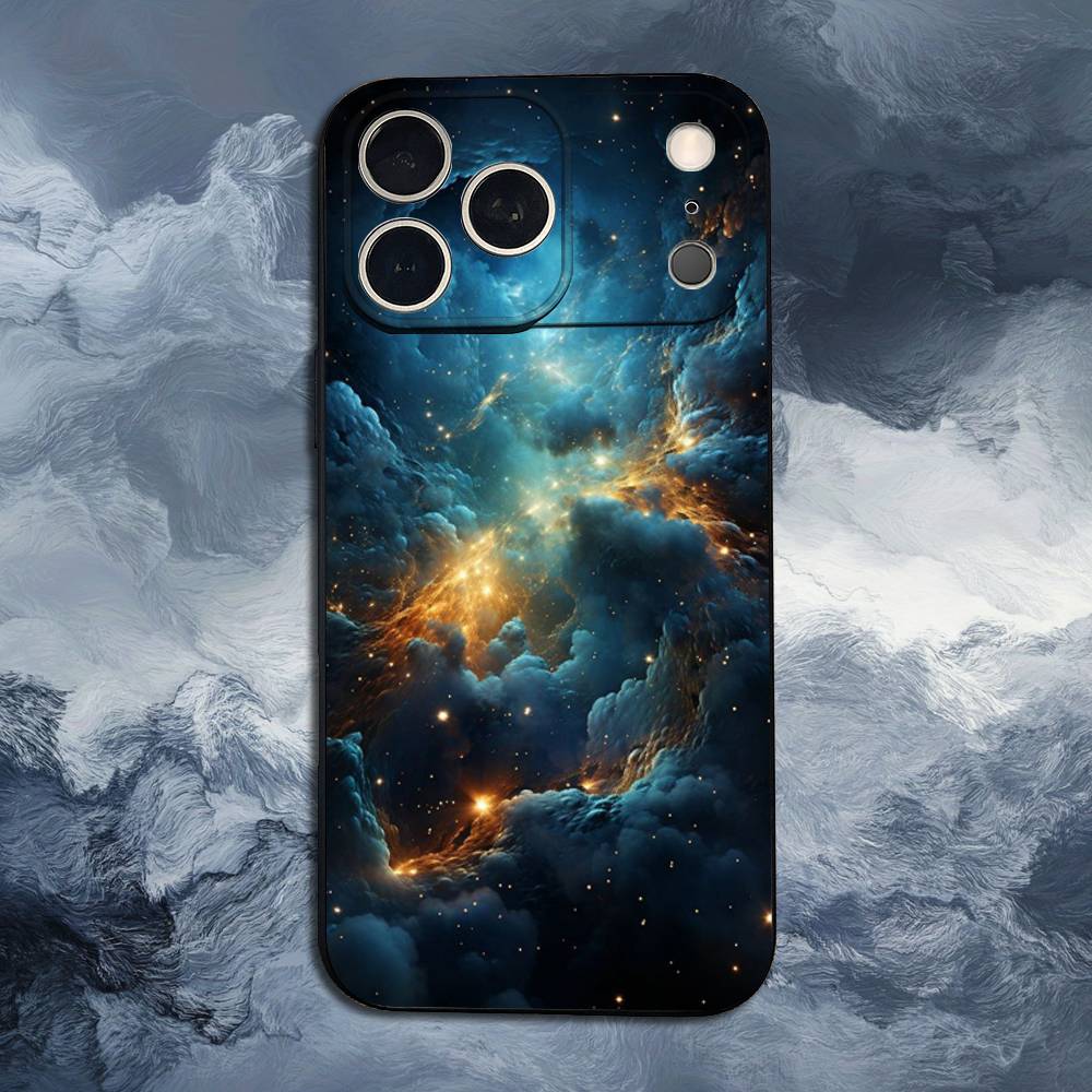 Space For Galaxy Universe For iPhone 13,16,11,14,17,12,15,Plus,Pro Max,XS,X,XR,SE,Mini,8,7,Phone Case Soft Silicone Black