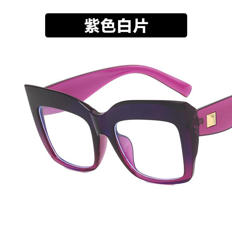 

Квадратные очки «кошачий глаз», большая оправа, заклепки, плоские зеркальные линзы, оправа для очков, персонализированная оправа большого размера, женские as shown in the picture