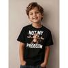 European Size Boys Round-neck Short-sleeved T-shirt with Cartoon Gorilla Pattern Print