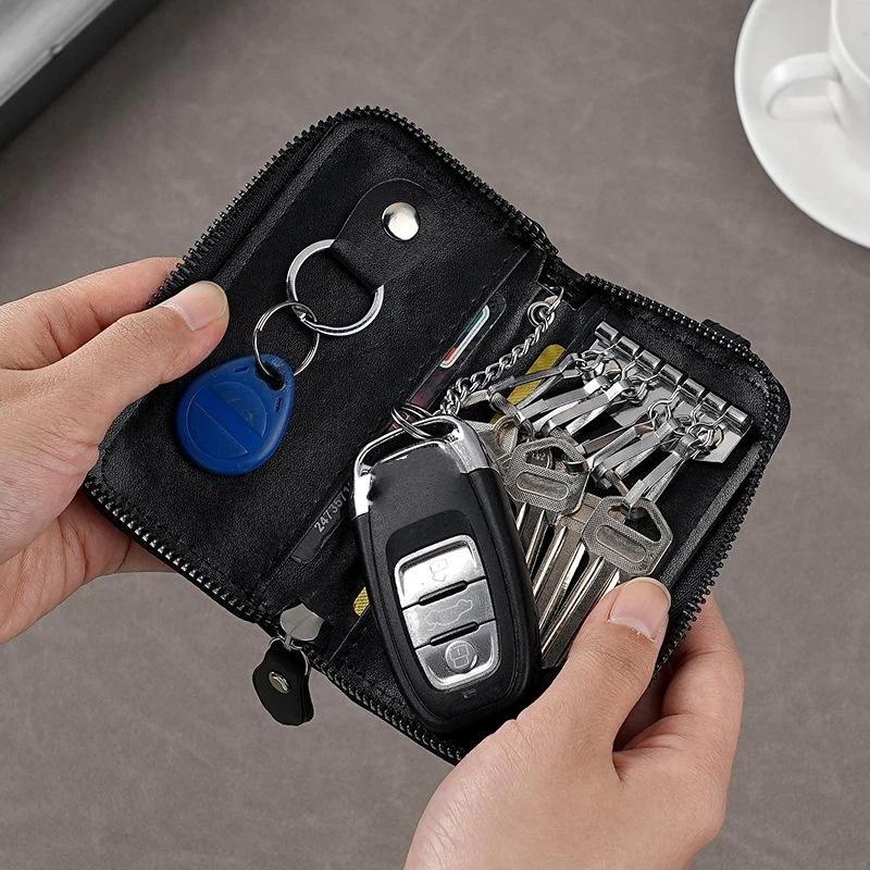 Zipper Key Bag for Men and Women Large Capacity Car Key Holder Ideal for Waist Hanging
