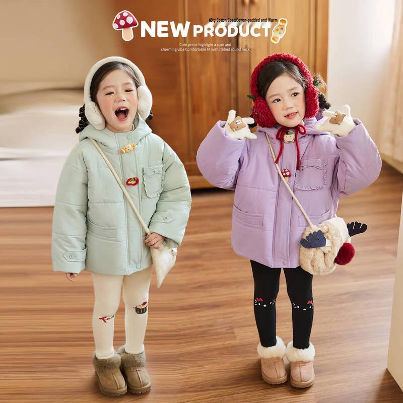 LUSON Baby Girls Hooded Padded Winter Jacket 100