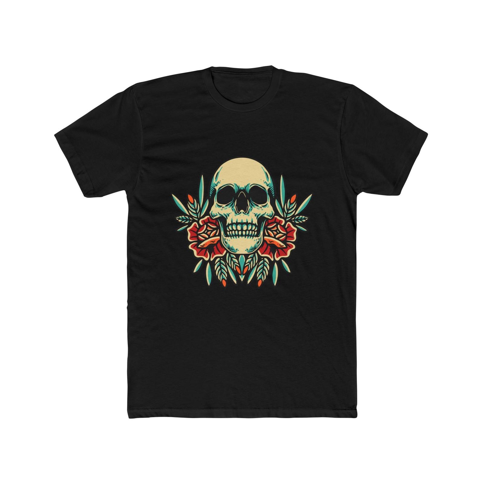 Old School Tattoo Traditional Roses Skull Unisex T-Shirt S