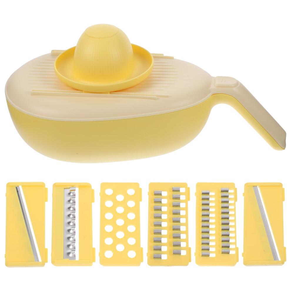 Guangmc Handheld Mandoline Slicer with Container - Yellow