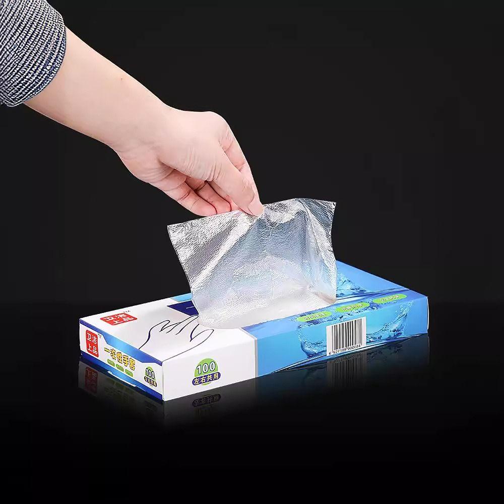 100Pcs/box Thickened TPE Cleaning Gloves Transparent Latex Free Gloves  For Household Market