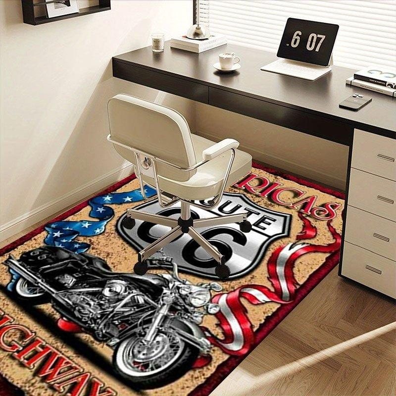 "Americas Route 66 Highway Metal Sign Motorcycle Decor"Office Mat Home Decor Office Desk Chair Rugs Chair Carpet for Office Chair Mat Gift F