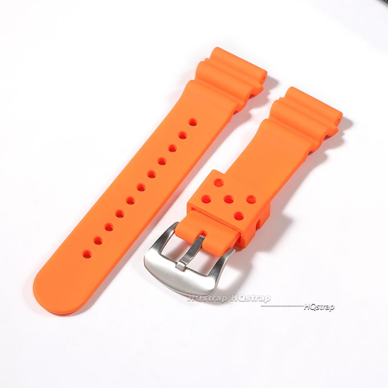 

20mm 22mm Silicone Strap for Seiko SKX007 SKX009 Watchband Sports Water Resistant Strap Men Woman Universal Strap Soft Wristbelt 22mm помаранчевий