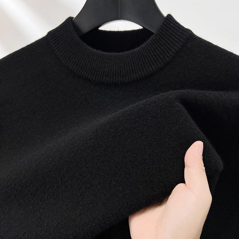 Men's Winter Australian Wool Half-High Collar Sweater – 100% Pure Wool, Thick and Warm.