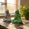 Bookcase Alien Figurine Ornament Matte Meditation Zen Statue 3D Printed Desk Decor Gray Figure Cute Extraterrestrial for Home Office