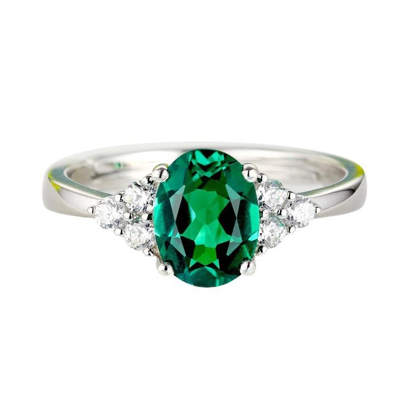 European-American High-End Adjustable Women s Ring with Colored Zircon, Light Luxury Style Adjustable