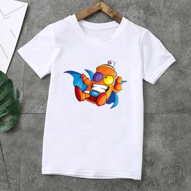 Summer Fashion Unisex T-shirt Cute Los Super Zings Series 4 Cartoon Kids T-Shirts Short Sleeve Print Boys Girls Tops