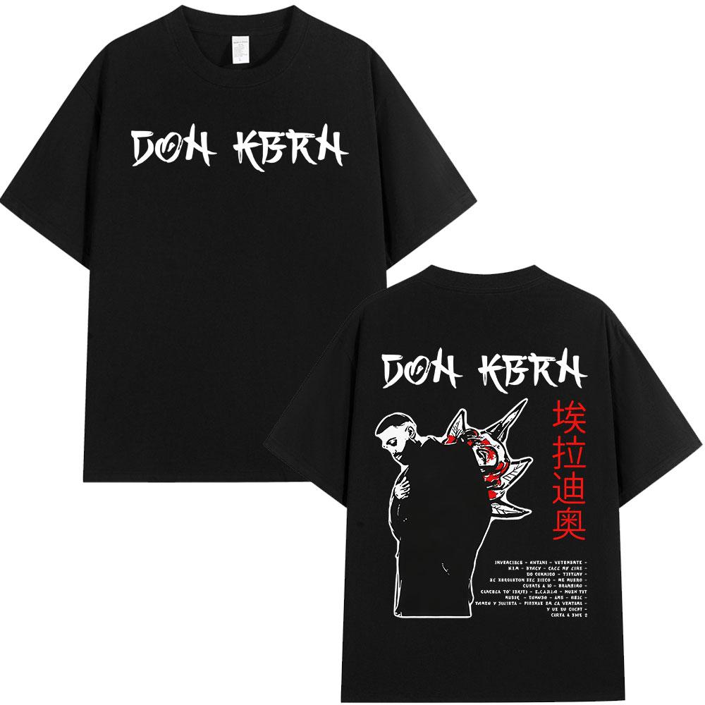 2025 Summer Eladio Carrion DON KBRN Album Mens Cotton Tshirt Fashion Hiphop Tshirt Casual Loose Shortsleeved Tshirt M