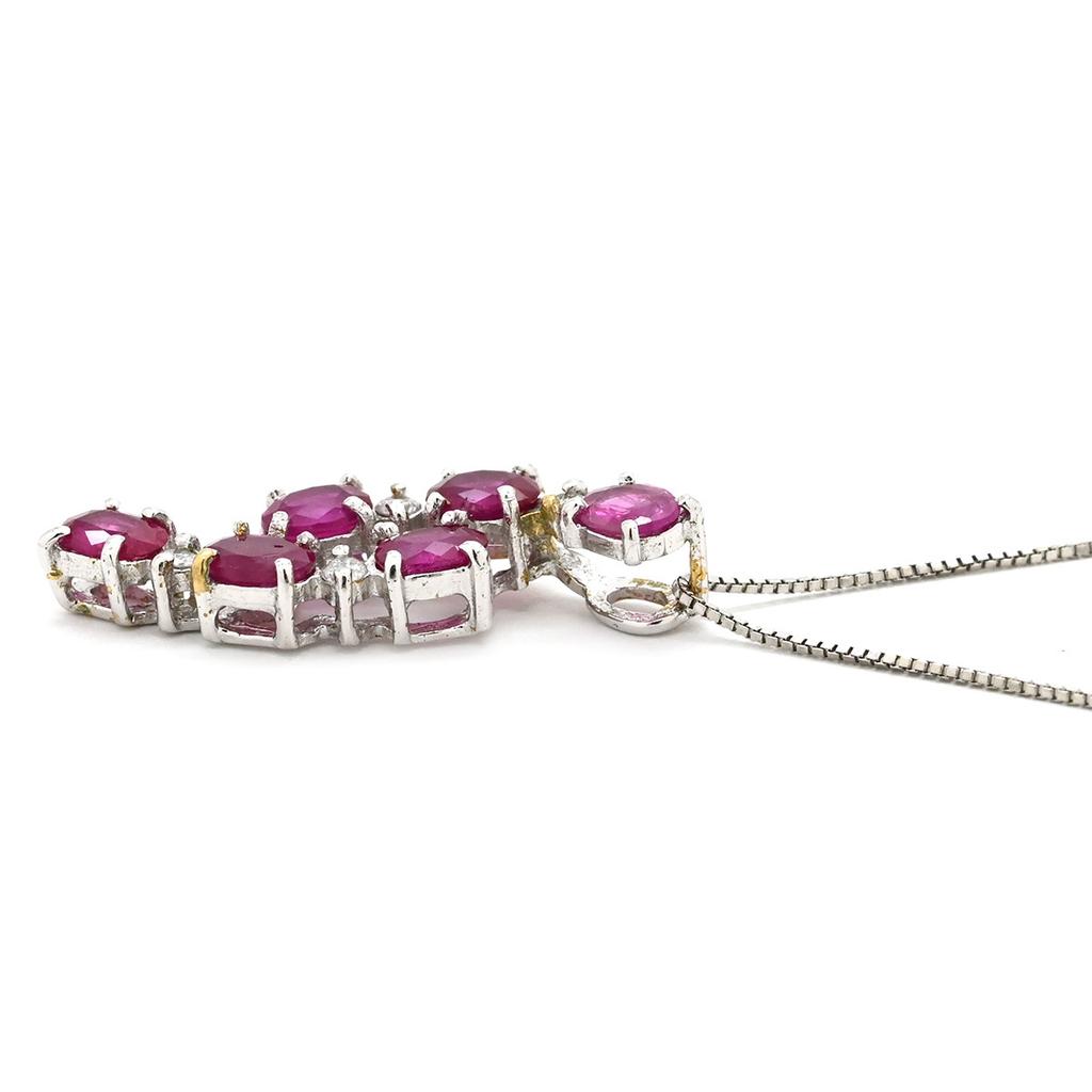 NON BRAND - Ruby 0.8ct Diamond PendantNecklace K18WG/Ruby Array