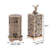 1Pcs Alloy Incense Stick Burner Sandalwood with Hollowed Out Pattern Lotus Incense Censer Square Vertical Retro Incense Box